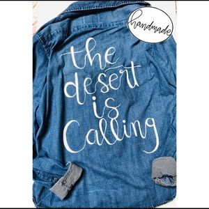 American Eagle Jean Jacket Handpainted Embroidered